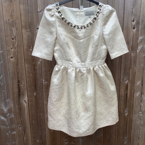 Cute and Pretty Cream Coloured Jack Wills Embellished Dress: Size UK-12 US - 8 - Picture 2 of 16